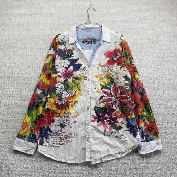 Desigual Colorful Floral Button-Down Shirt - Picture 1 of 15